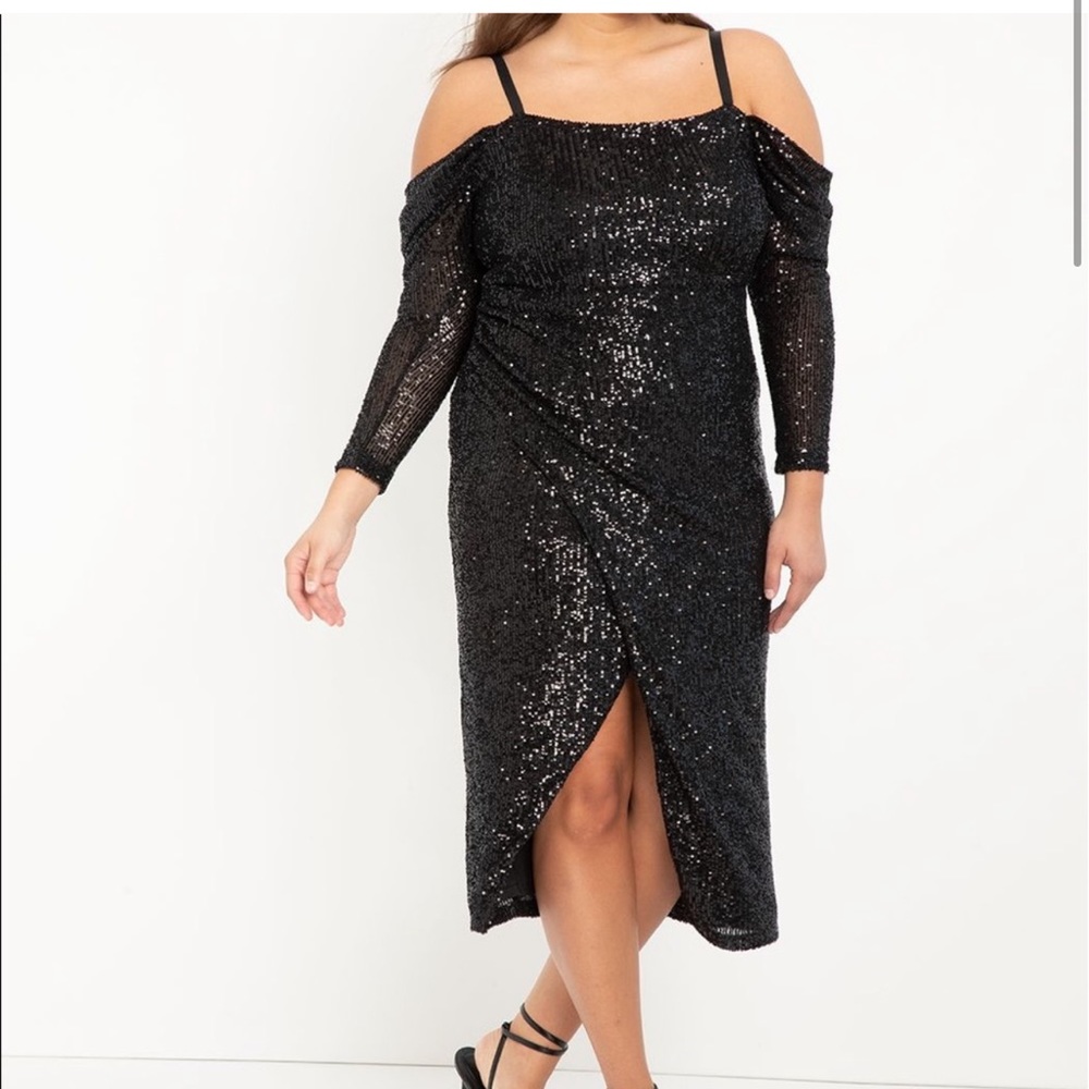 Eloquii Size 18 Black Sequin Dress NWT